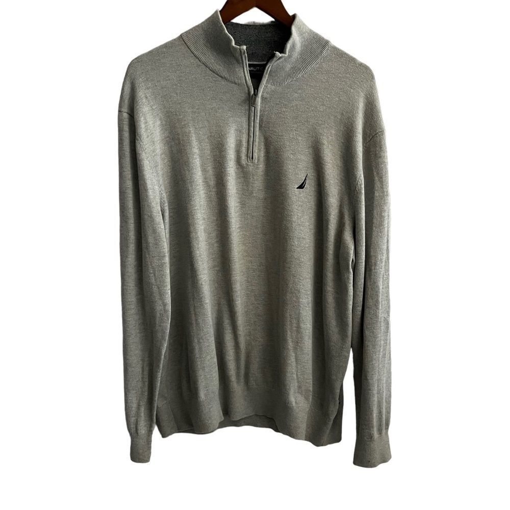 Nautica Grey 1/4 Zip Pullover Sweater